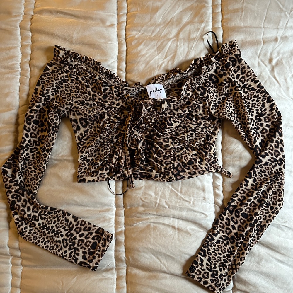 Princess Polly leopard lace crop top -USA size 6